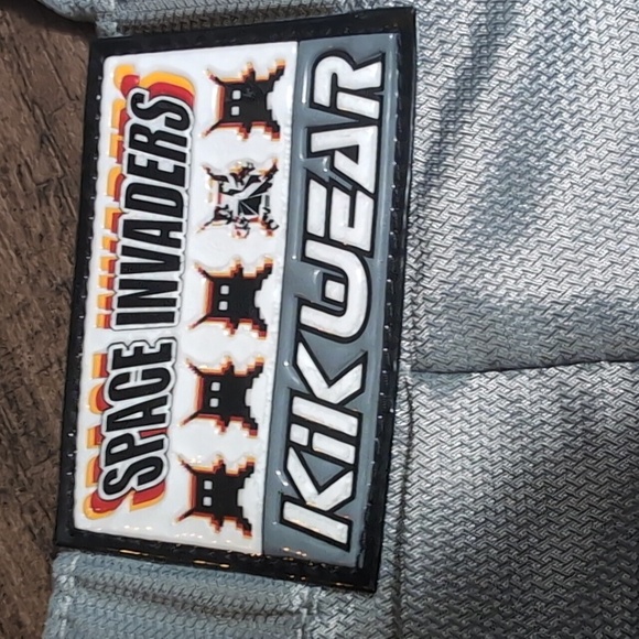 KIKWEAR Vintage 90's Space Invaders Cargo Rave Pants Size 36x31 Metallic Grey - Picture 4 of 14